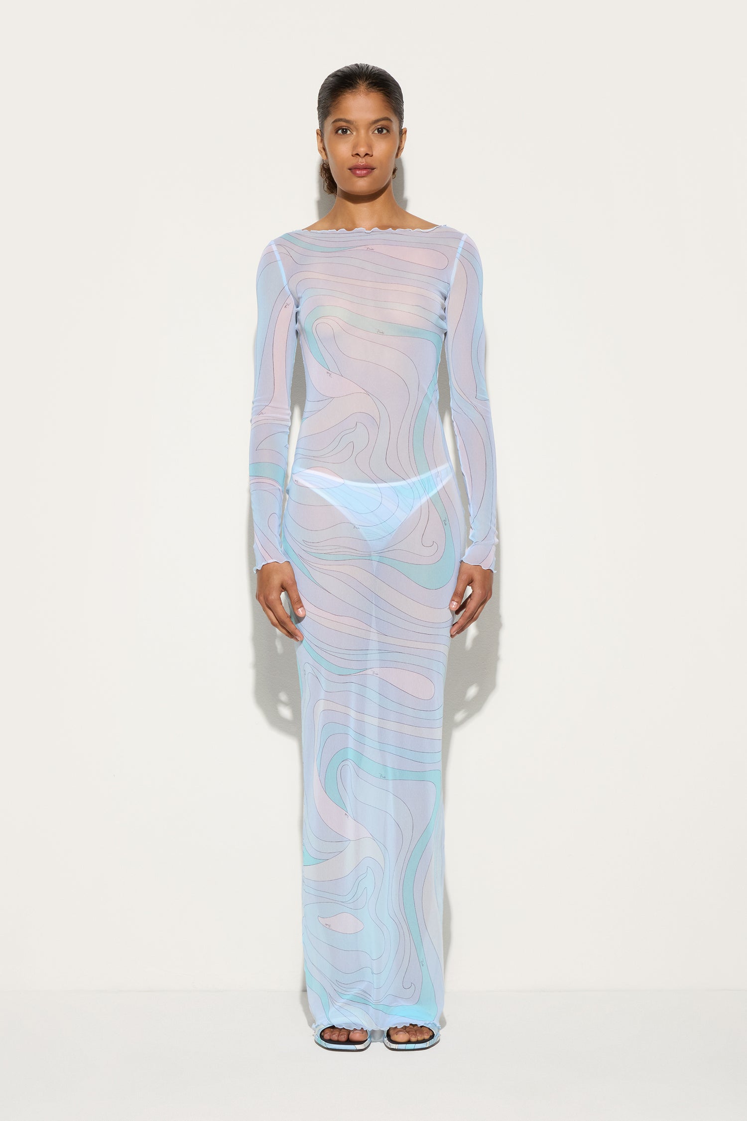 Marmo Print Tulle Long Dress PUCCI Marmo Print Tulle Long Dress PUCCI