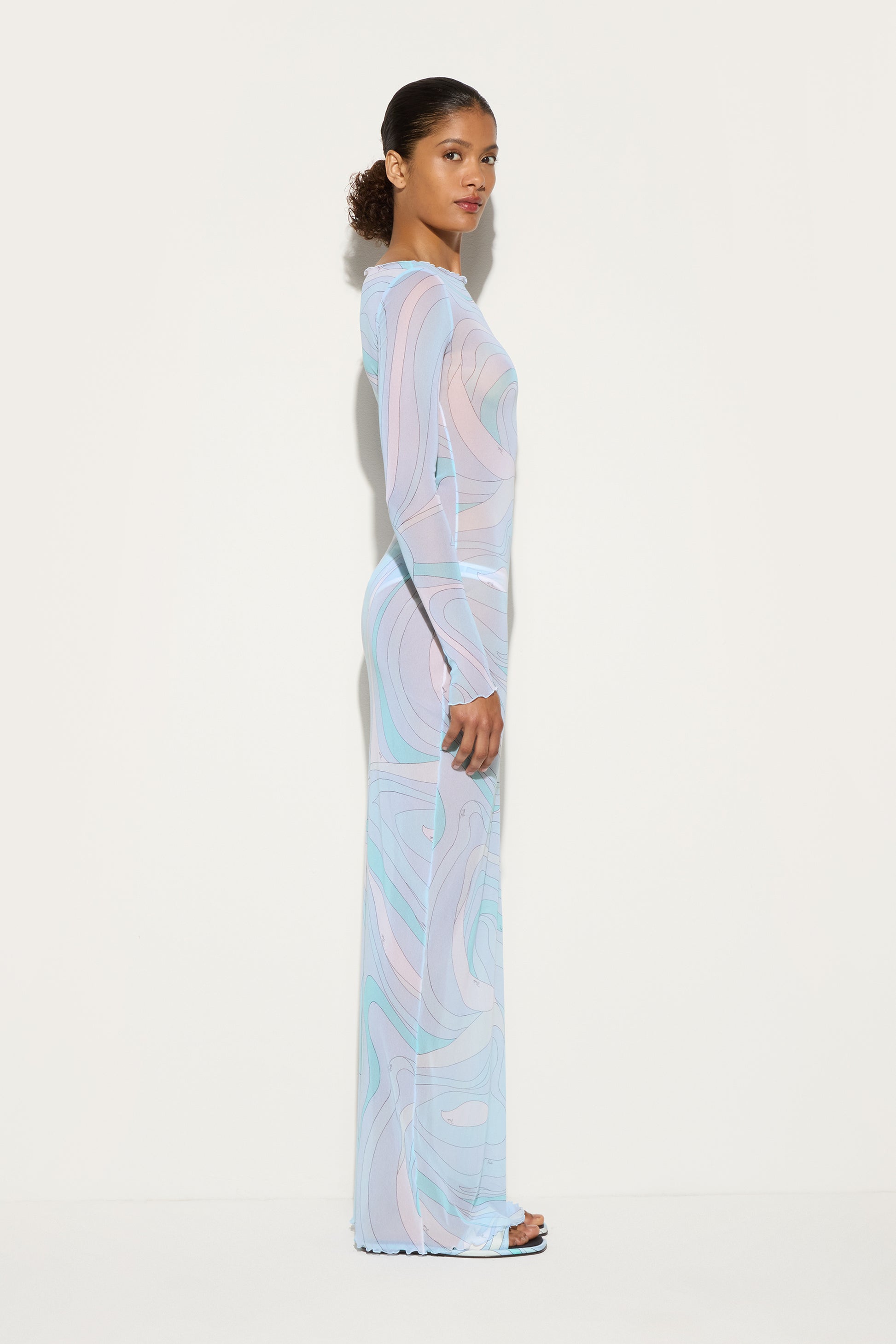 Marmo Print Tulle Long Dress PUCCI Marmo Print Tulle Long Dress PUCCI