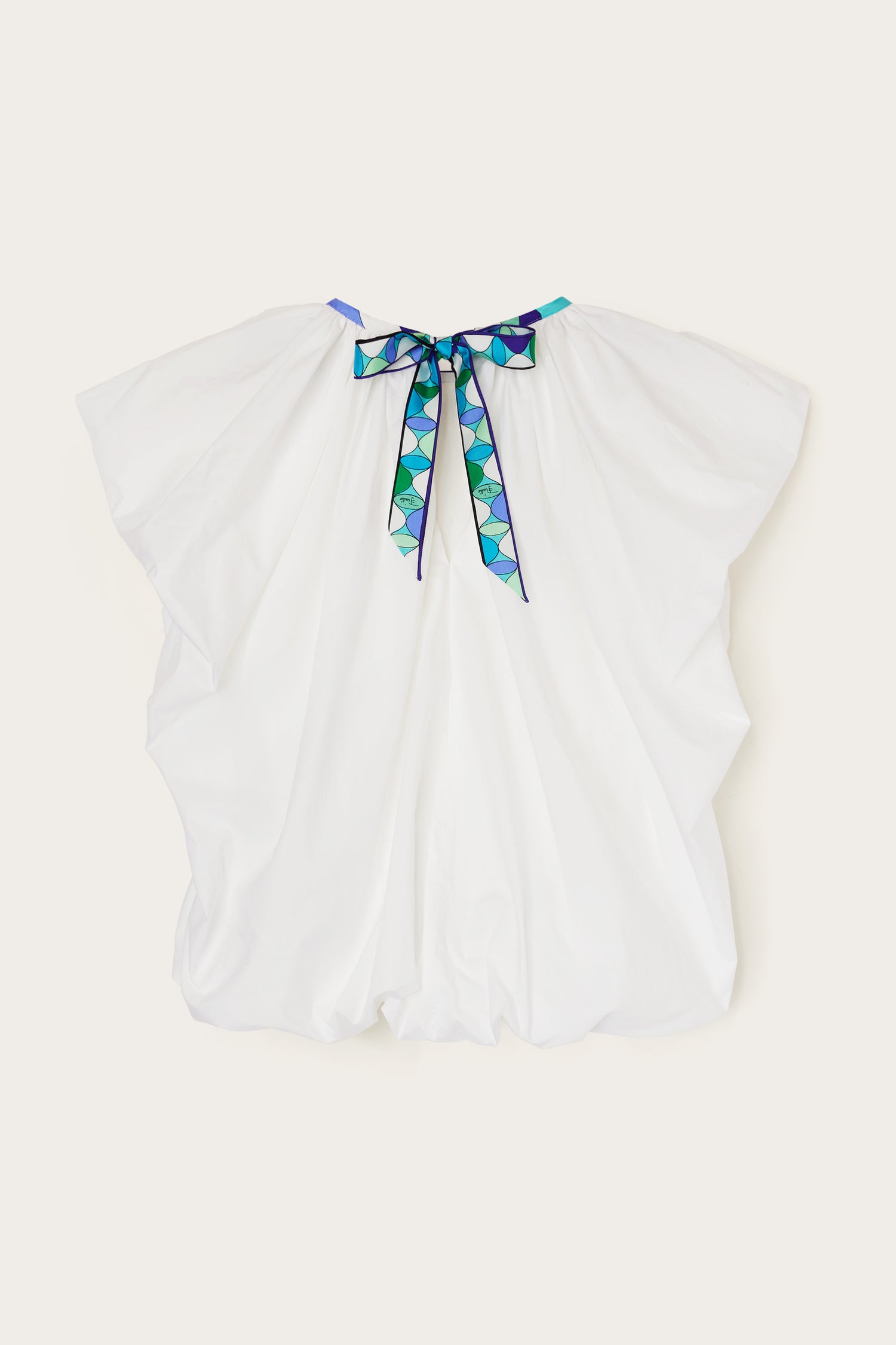 Voluminous Top With Printed Neckline