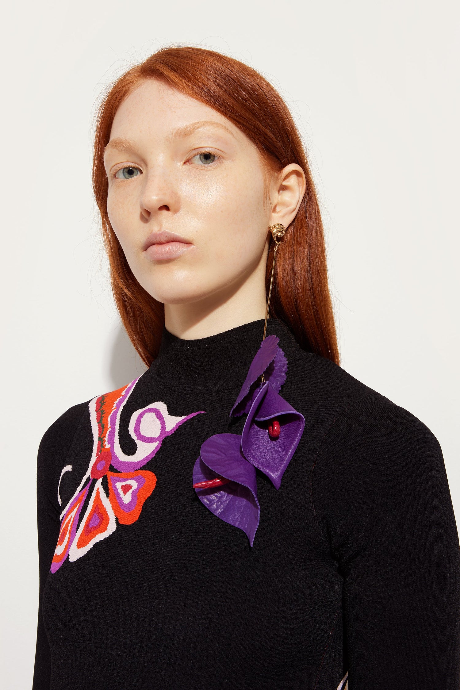 Leather Flowers Earring