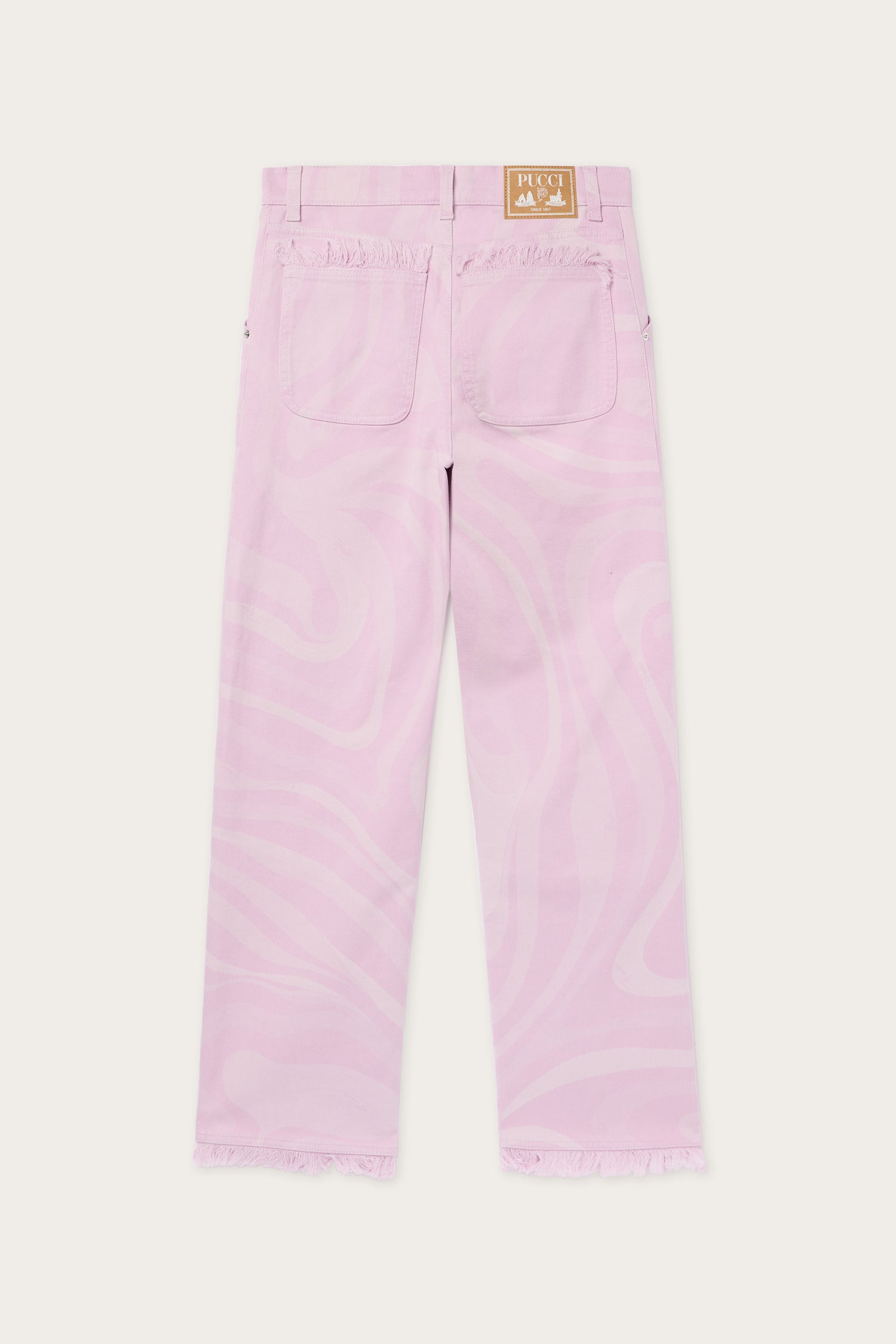 Denim a Gamba Larga con Dettagli Marmo