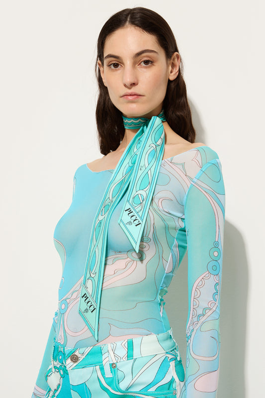 Girandole and Papiro Print Silk Twill Scarf