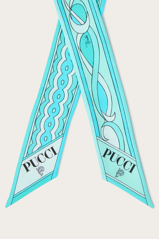 Girandole and Papiro Print Silk Twill Scarf