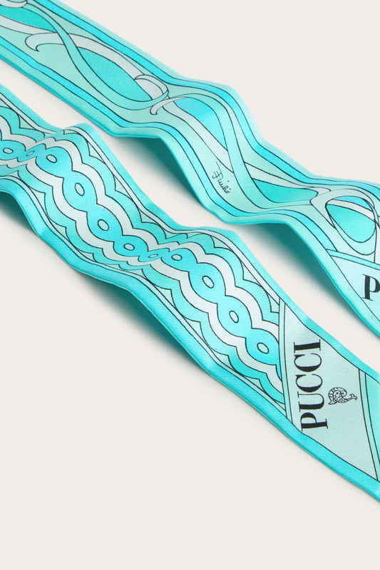 Girandole and Papiro Print Silk Twill Scarf
