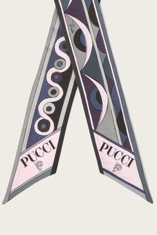 Iride and Rombi Print Silk Twill Scarf