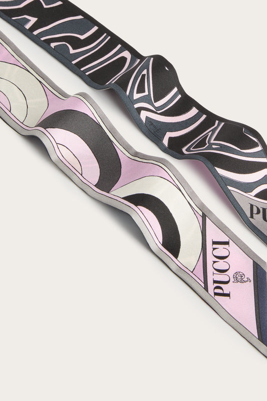 Onde and Labirinto Print Silk Twill Scarf