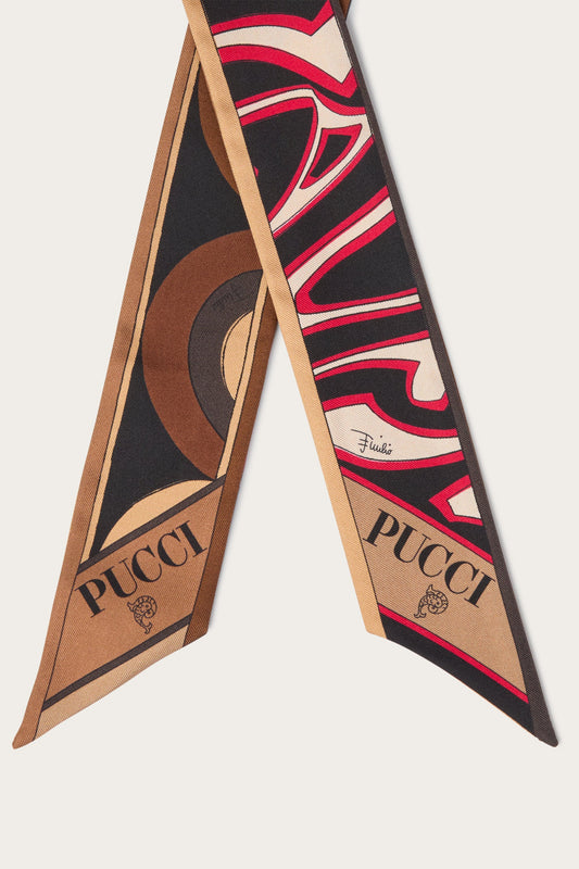 Foulard in Seta in Stampa Onde e Labirinto