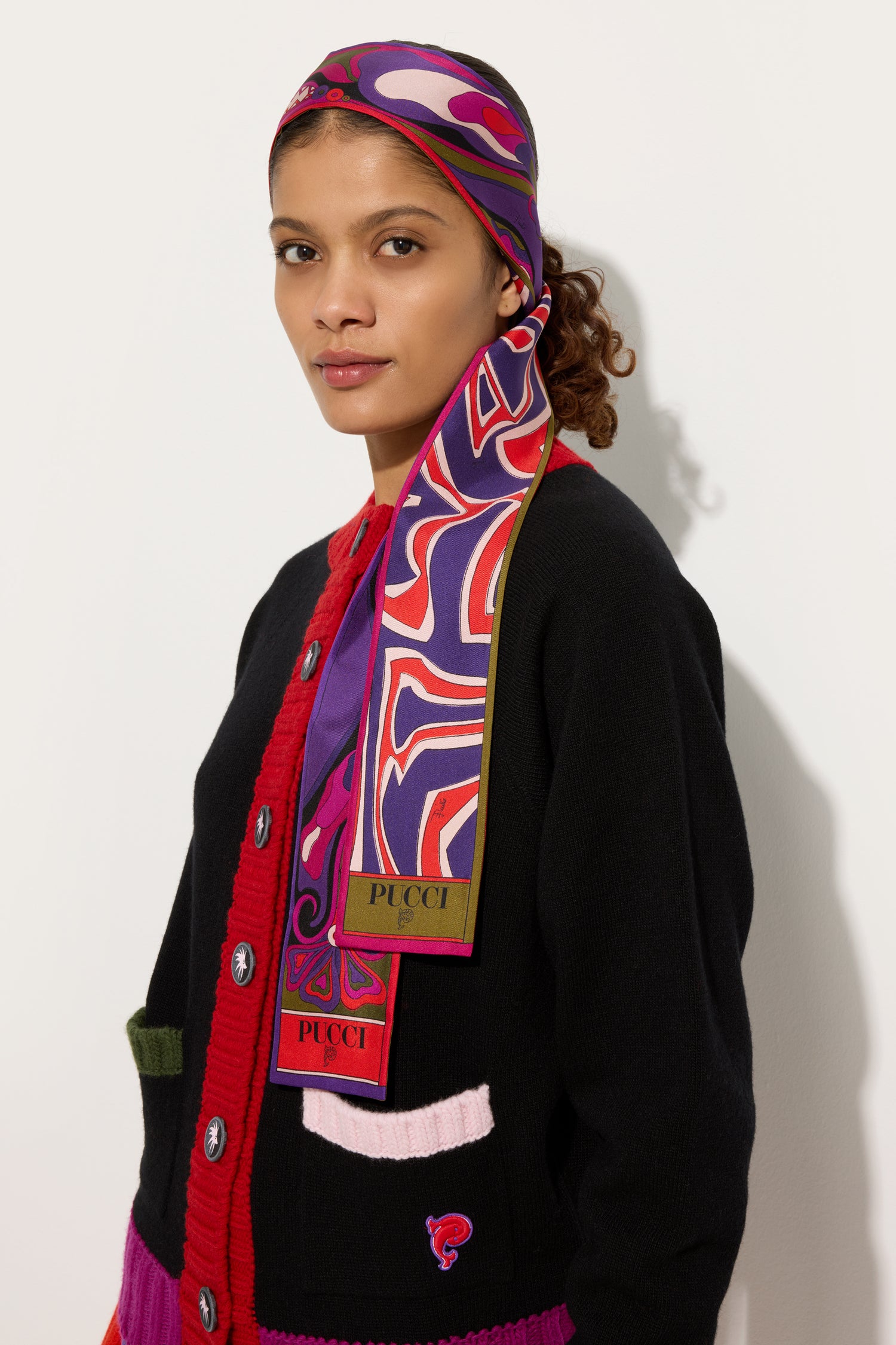 Labirinto and Orchidee Print Silk Twill Scarf