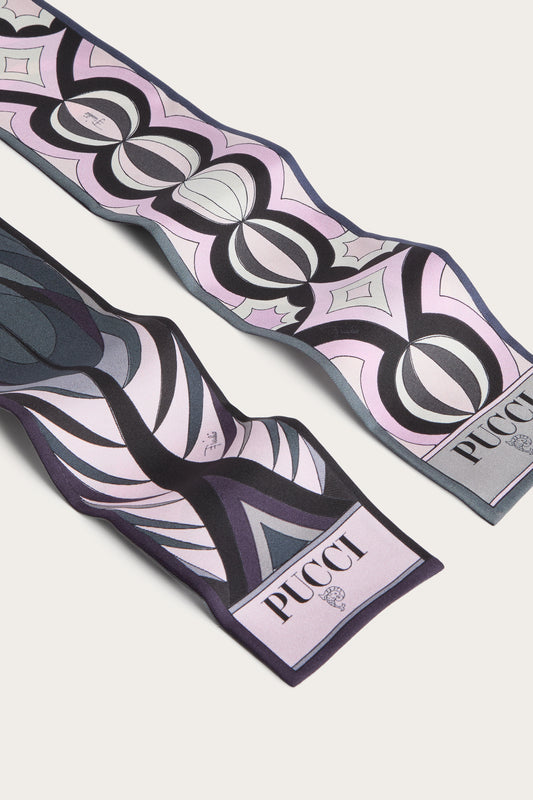 Volute and Collane Print Silk Twill Scarf