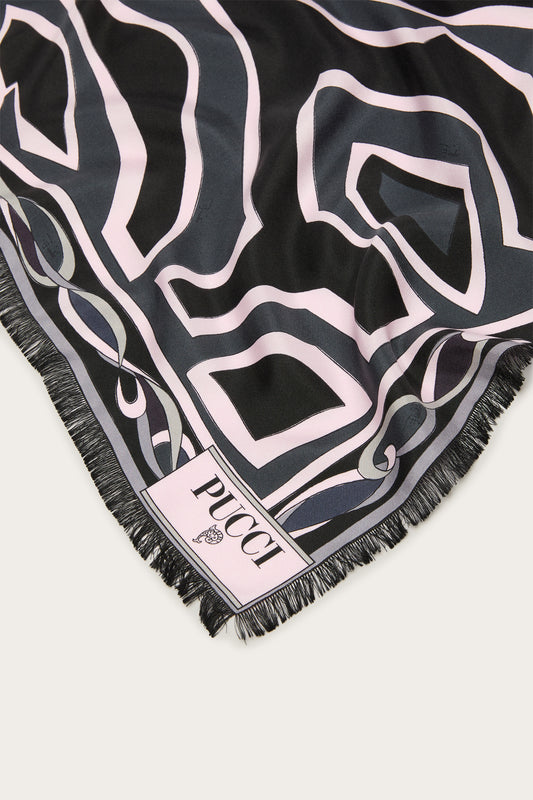 Stola Sfrangiata in Stampa Hawaii e Labirinto