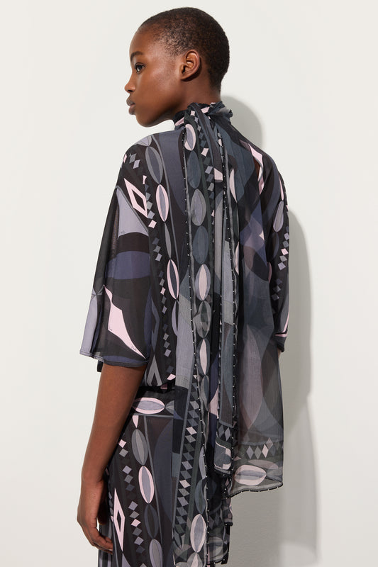 Collane Print Silk Creponne Stole