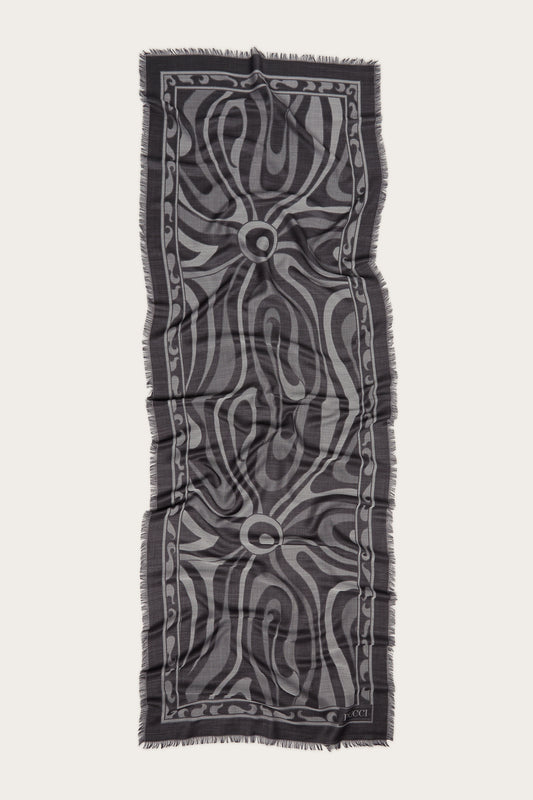 Sciarpa in Seta Jacquard Stampa Marmo