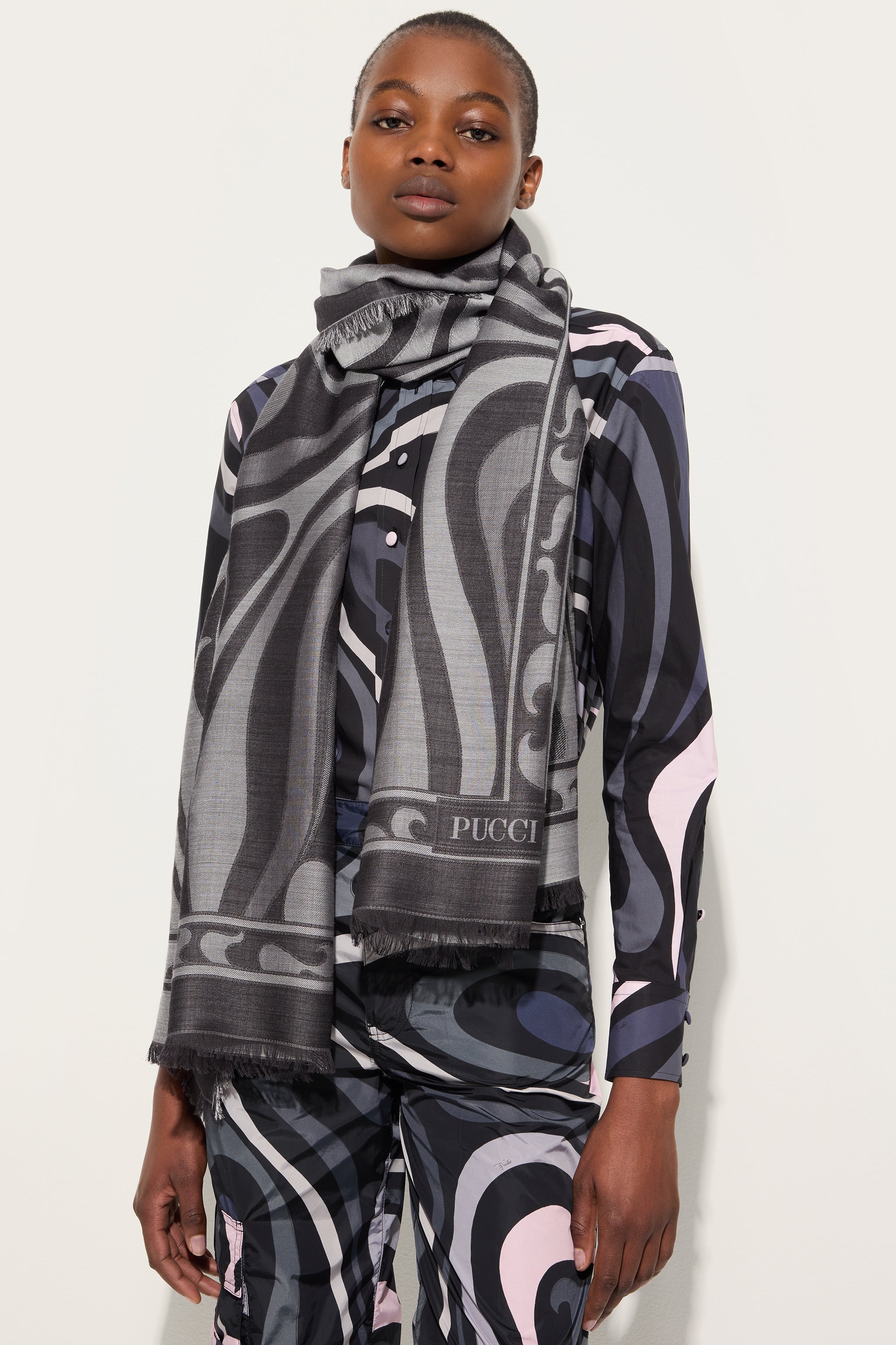 Marmo Print Jacquard Silk Scarf – PUCCI