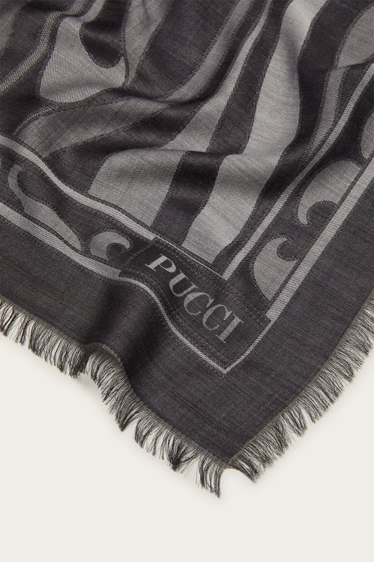 Sciarpa in Seta Jacquard Stampa Marmo