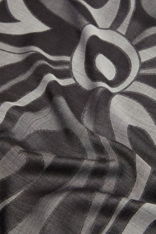 Sciarpa in Seta Jacquard Stampa Marmo