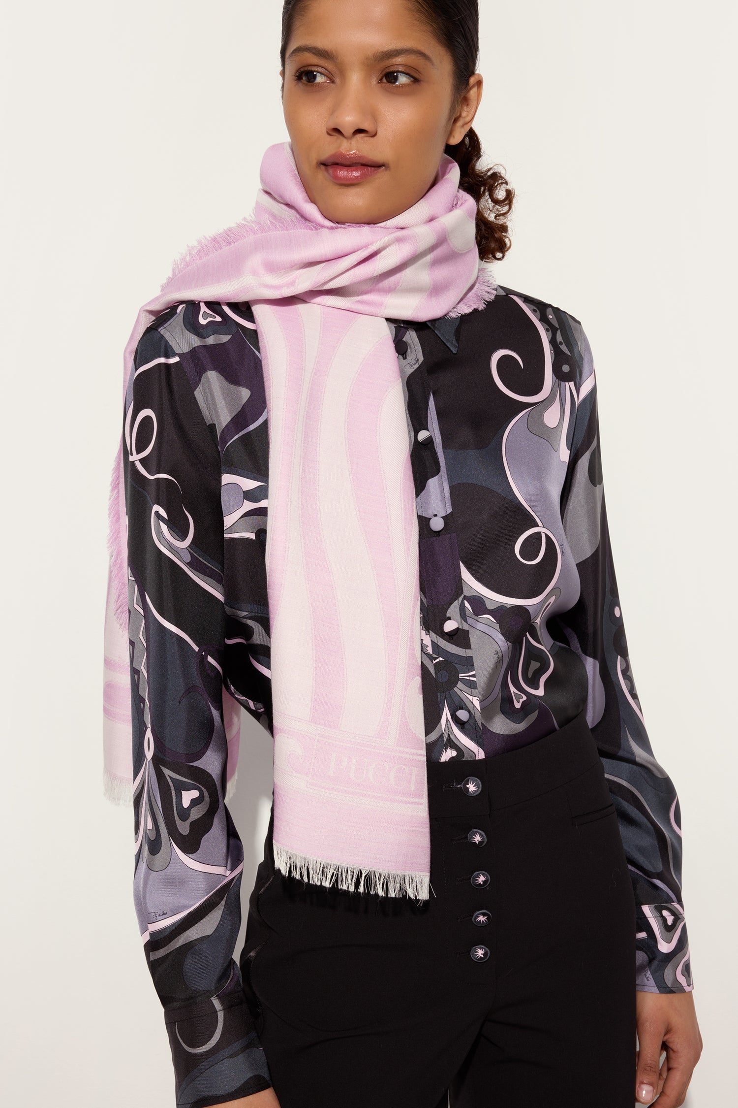 Marmo Print Jacquard Silk Scarf