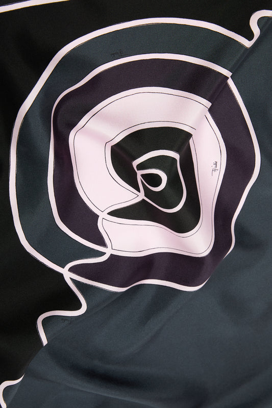 Foulard a Triangolo in Seta in Stampa Astro