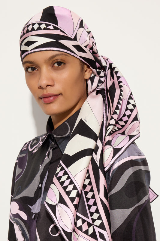 Collane Print Triangle Silk Scarf