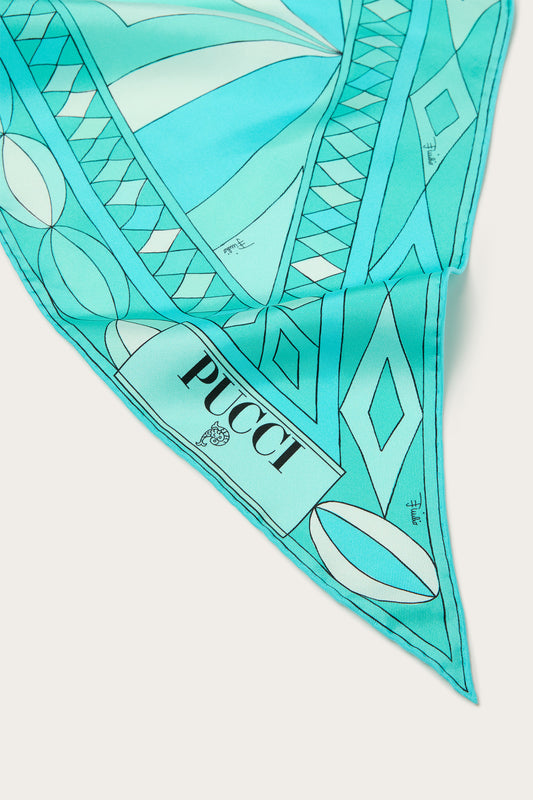 Foulard a Triangolo in Seta in Stampa Collane