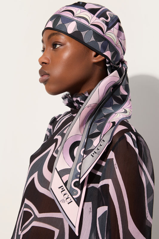 Mixed Prints Silk Twill Scarf