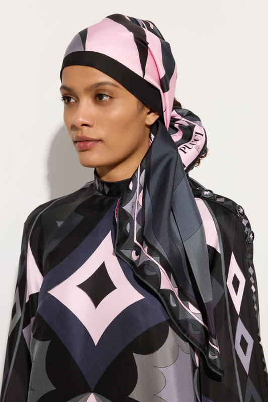 Volute Print Silk Losange