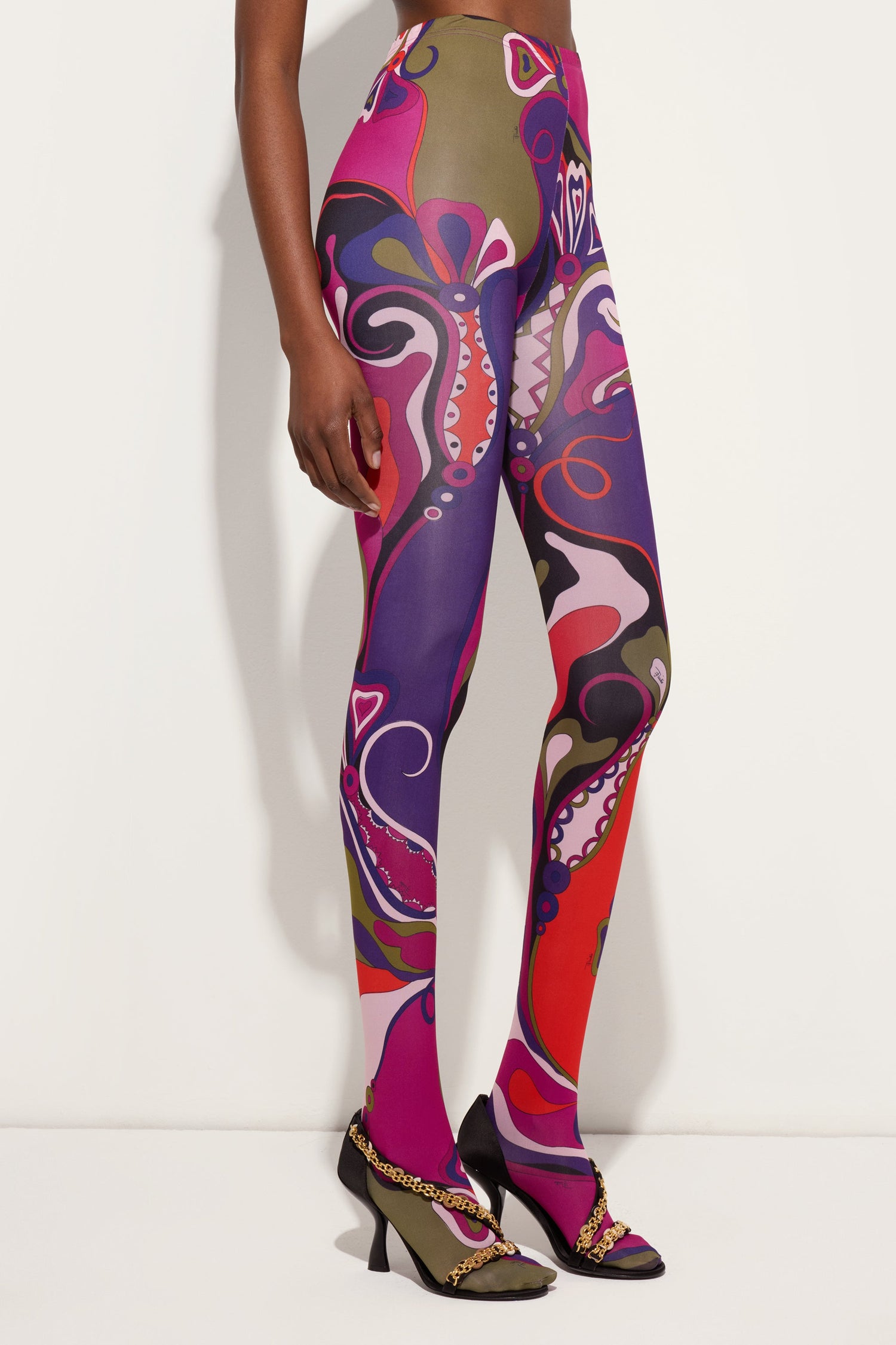 Orchidee Print Tights