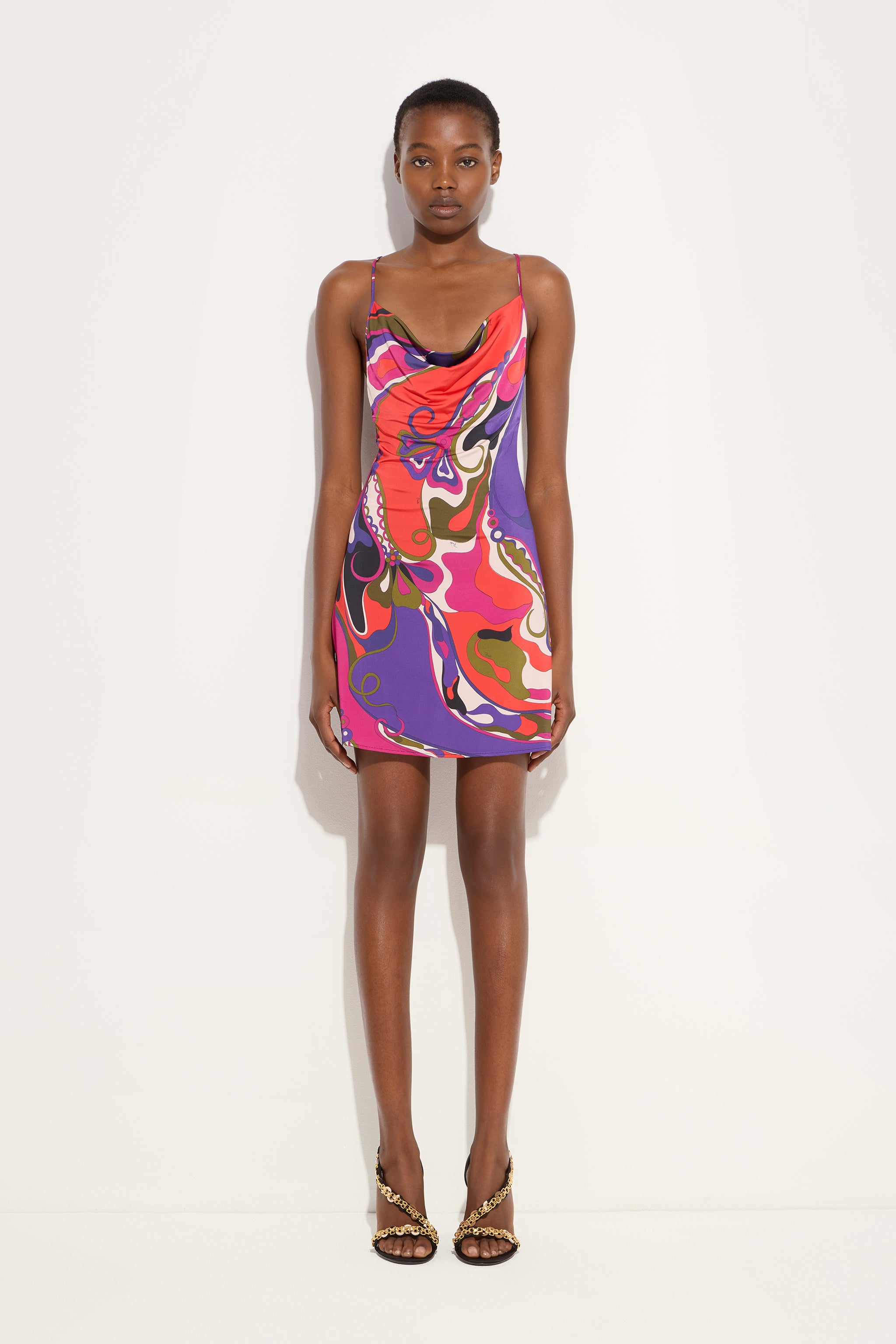 Orchidee Print Short Jersey Dress – PUCCI Online Store