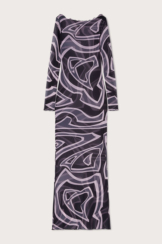 Abito in Tulle in Stampa Labirinto