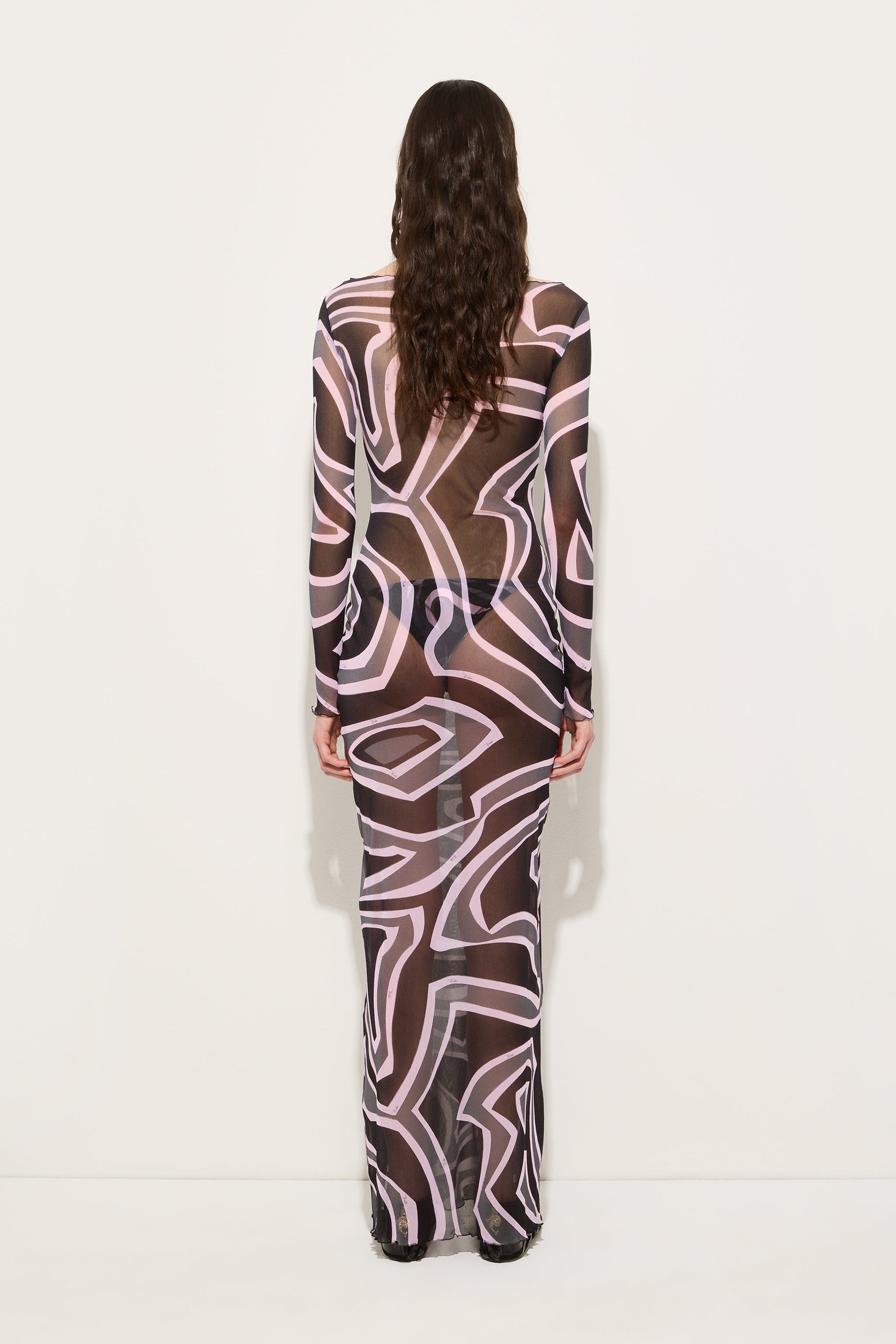 Pucci - Labirinto Print Tulle Dress - Size: 46