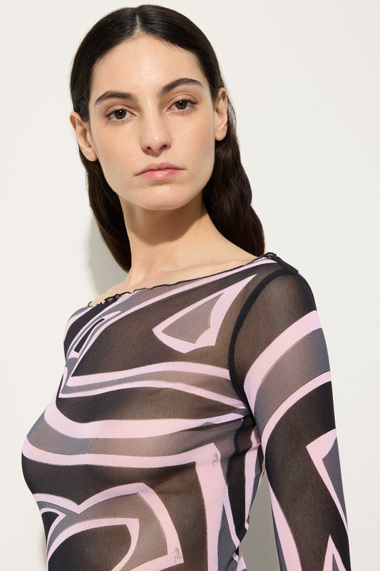 Abito in Tulle in Stampa Labirinto