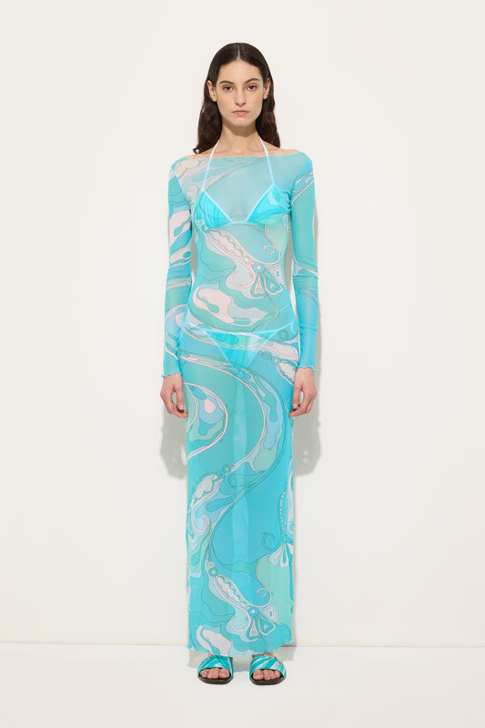 Orchidee Print Tulle Dress