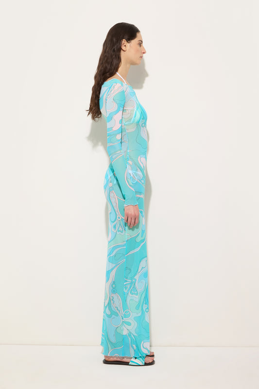 Orchidee Print Tulle Dress