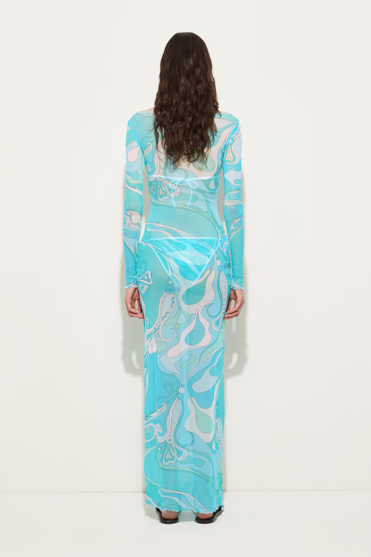 Orchidee Print Tulle Dress