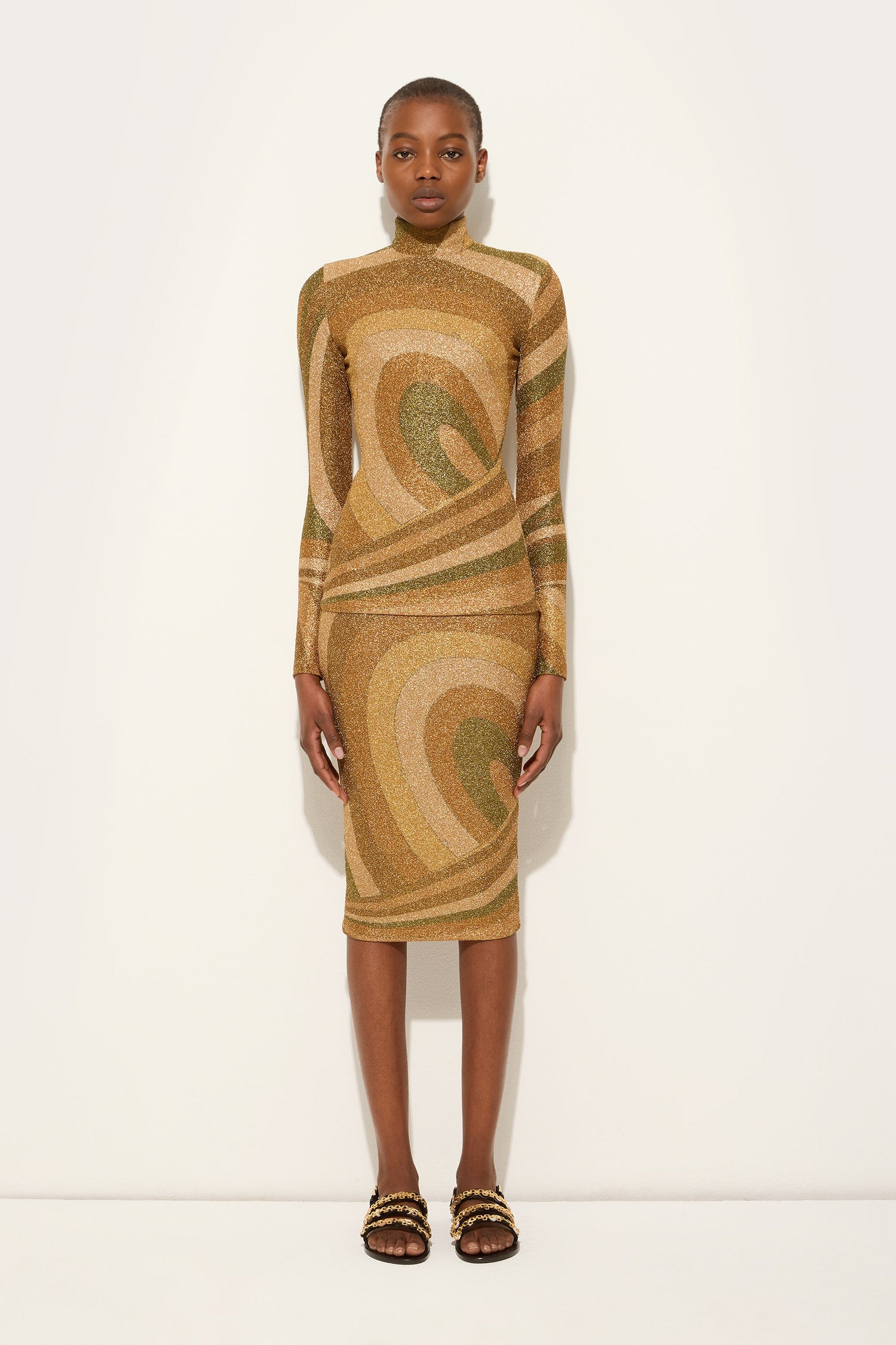 Iride Print Lamé Jersey Top