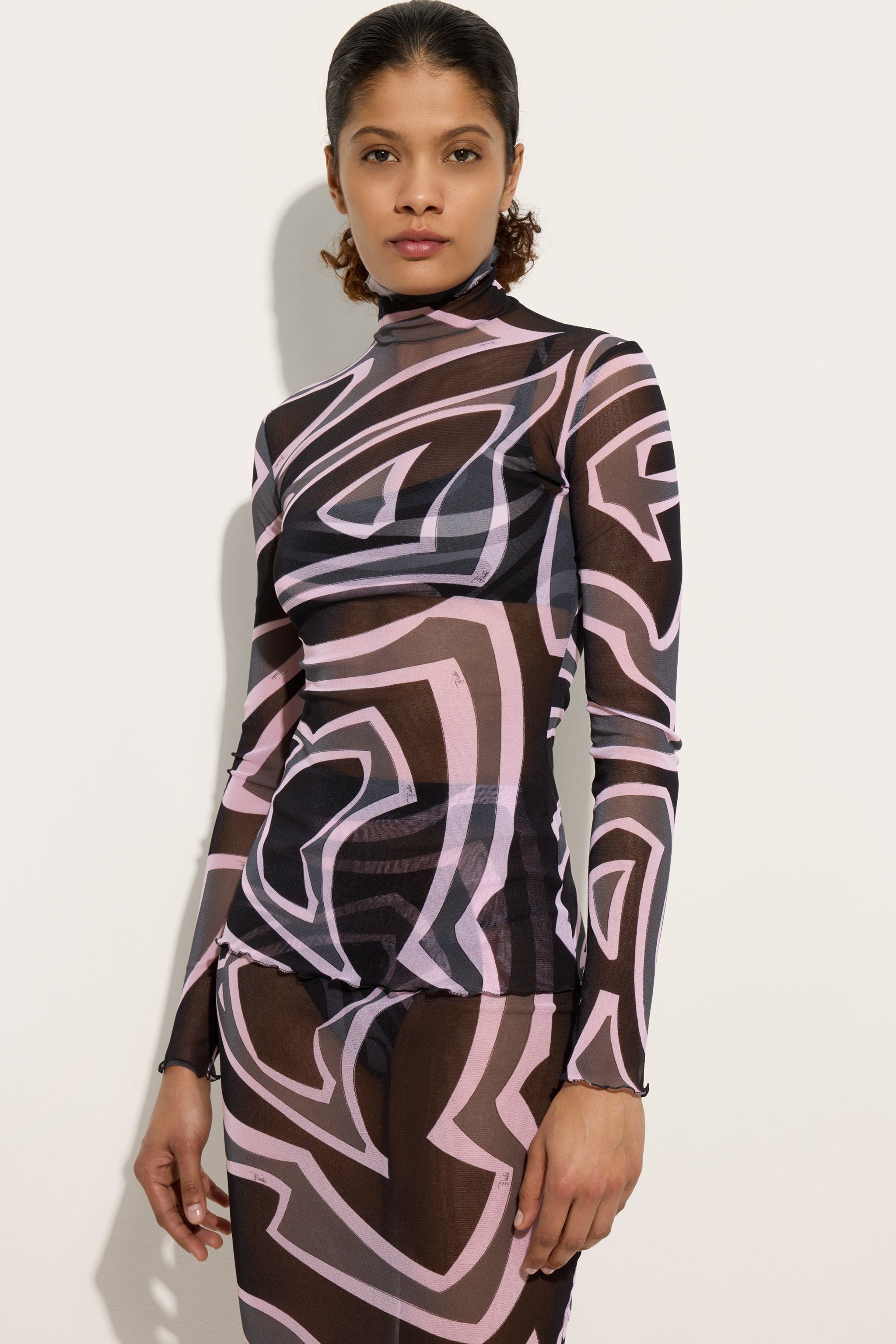 Orchidee Print Tulle Top – PUCCI Online Store