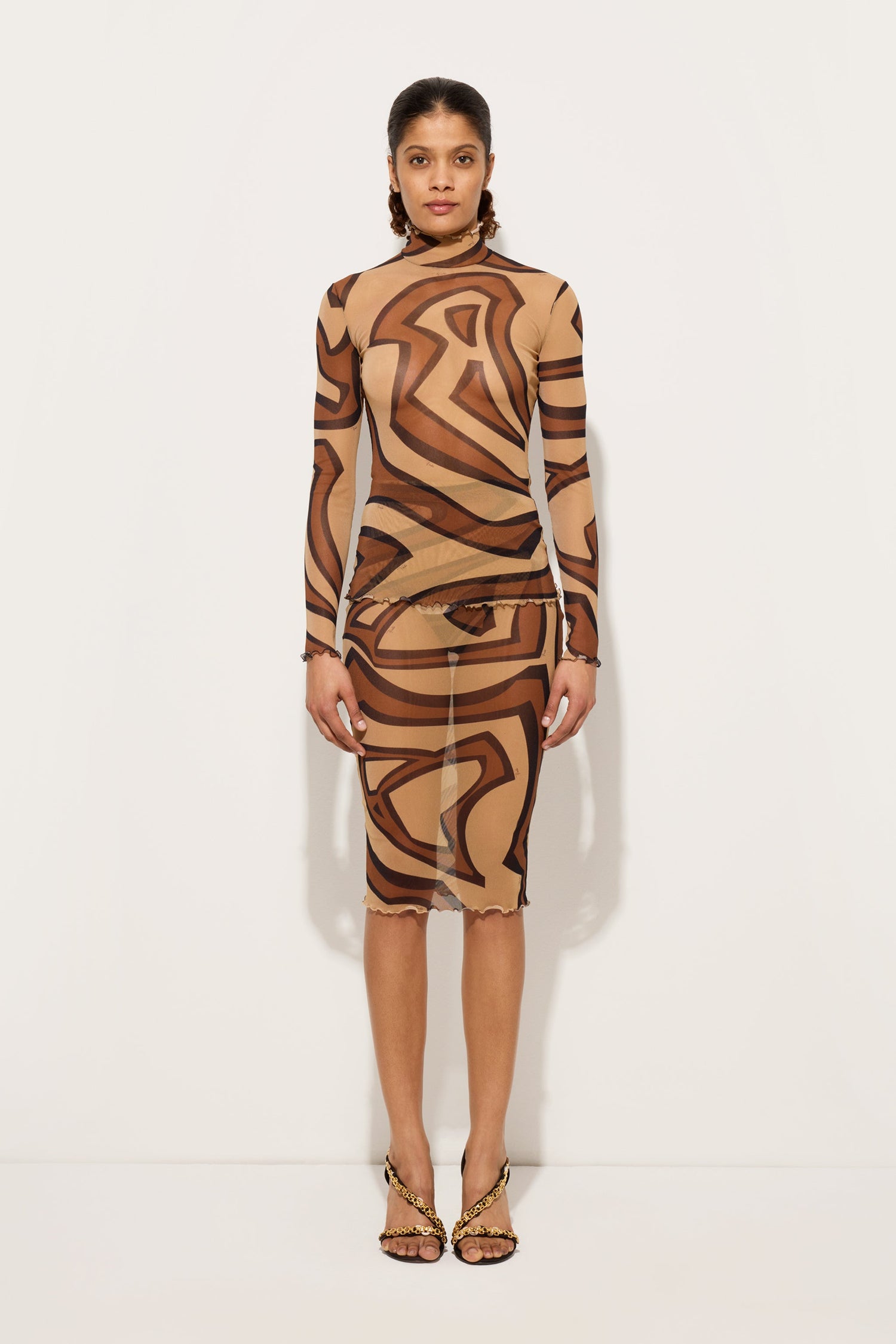 Top in Tulle in Stampa Labirinto