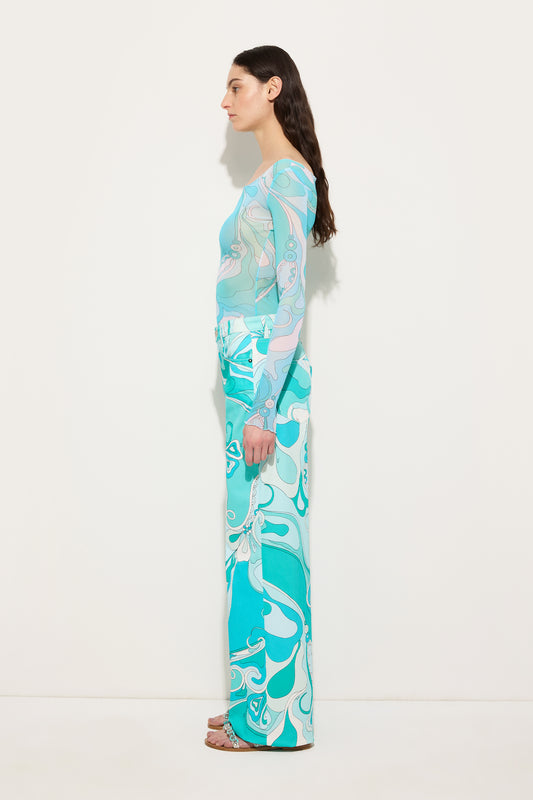 Orchidee Print Tulle Top