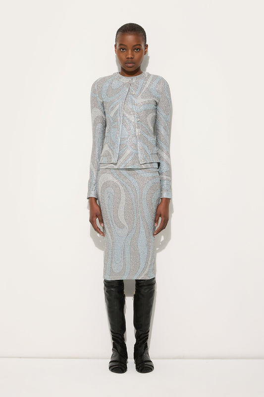 Marmo Jersey Lamé Cardigan