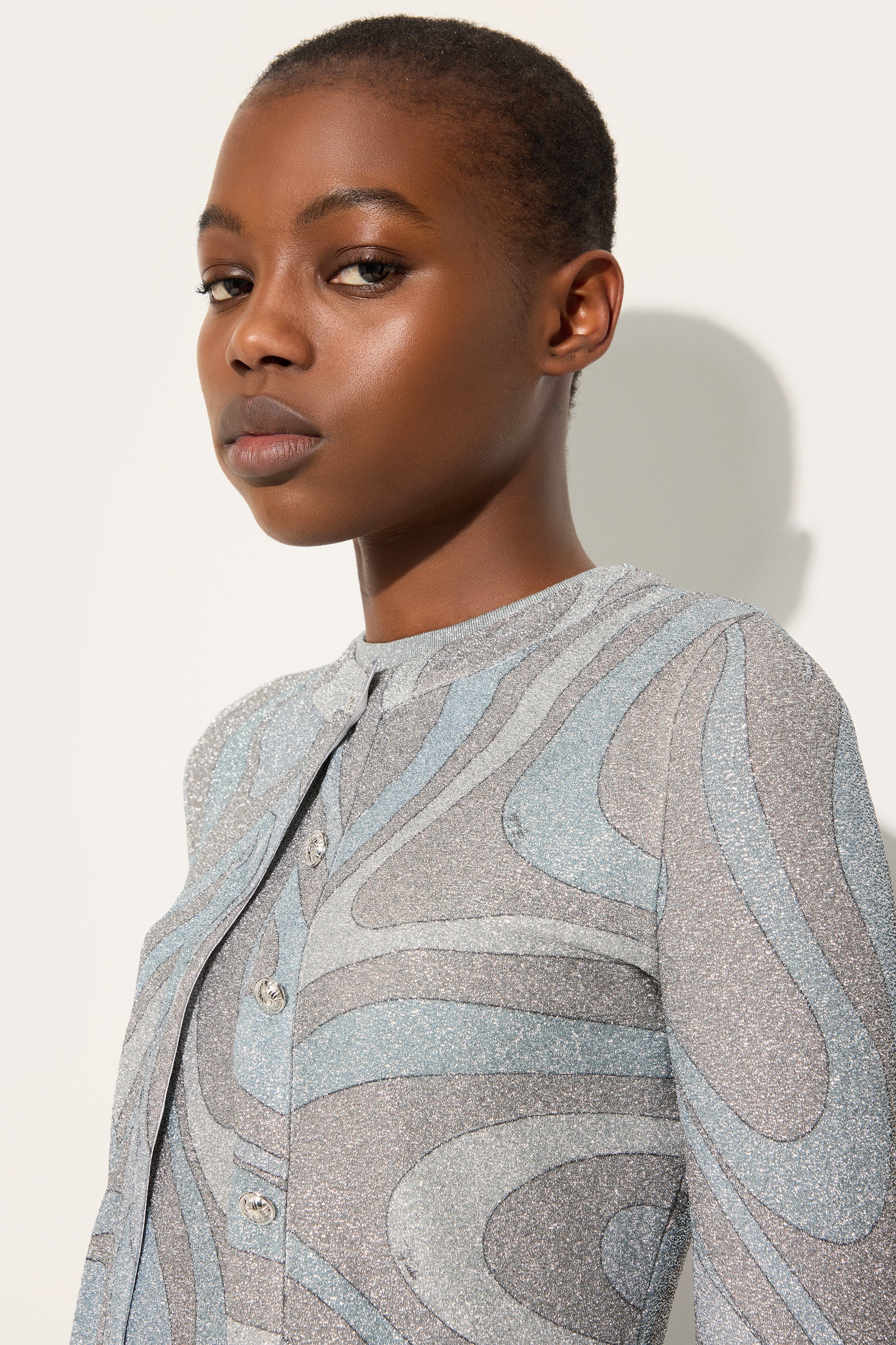 Marmo Jersey Lamé Cardigan – PUCCI Online Store