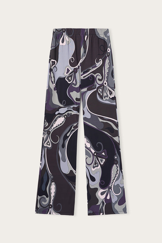 Orchidee Print Straight Trousers