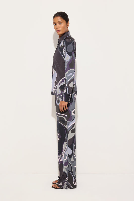 Orchidee Print Straight Trousers