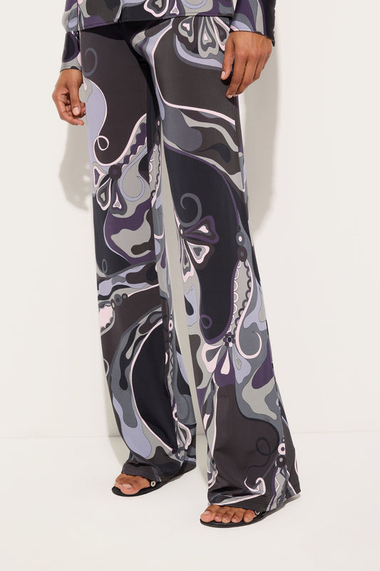 Orchidee Print Straight Trousers