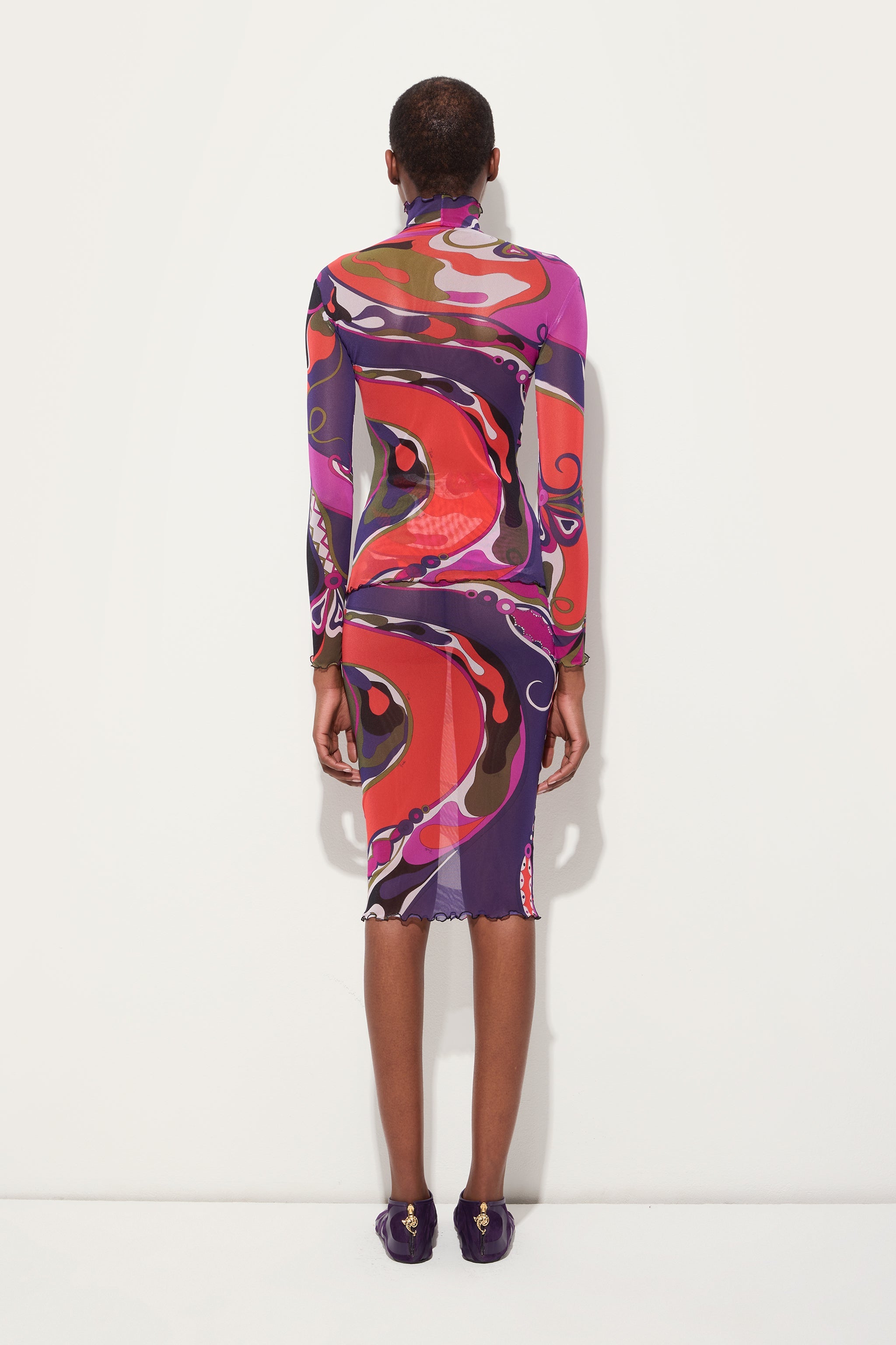 Orchidee Print Midi Skirt in Tulle – PUCCI
