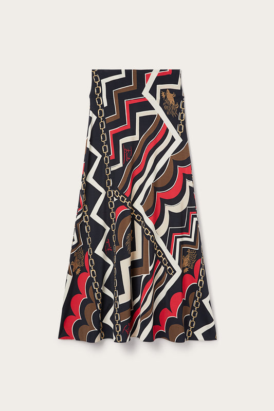 Istrice Print Long Skirt