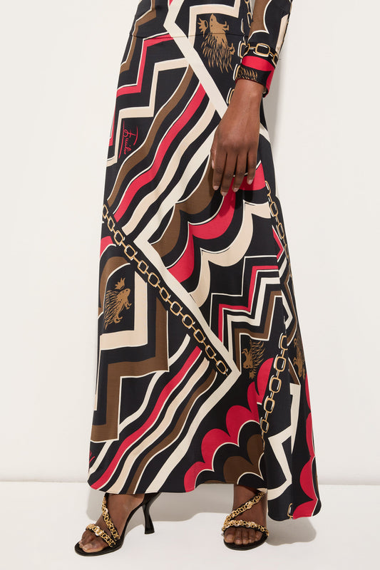 Istrice Print Long Skirt