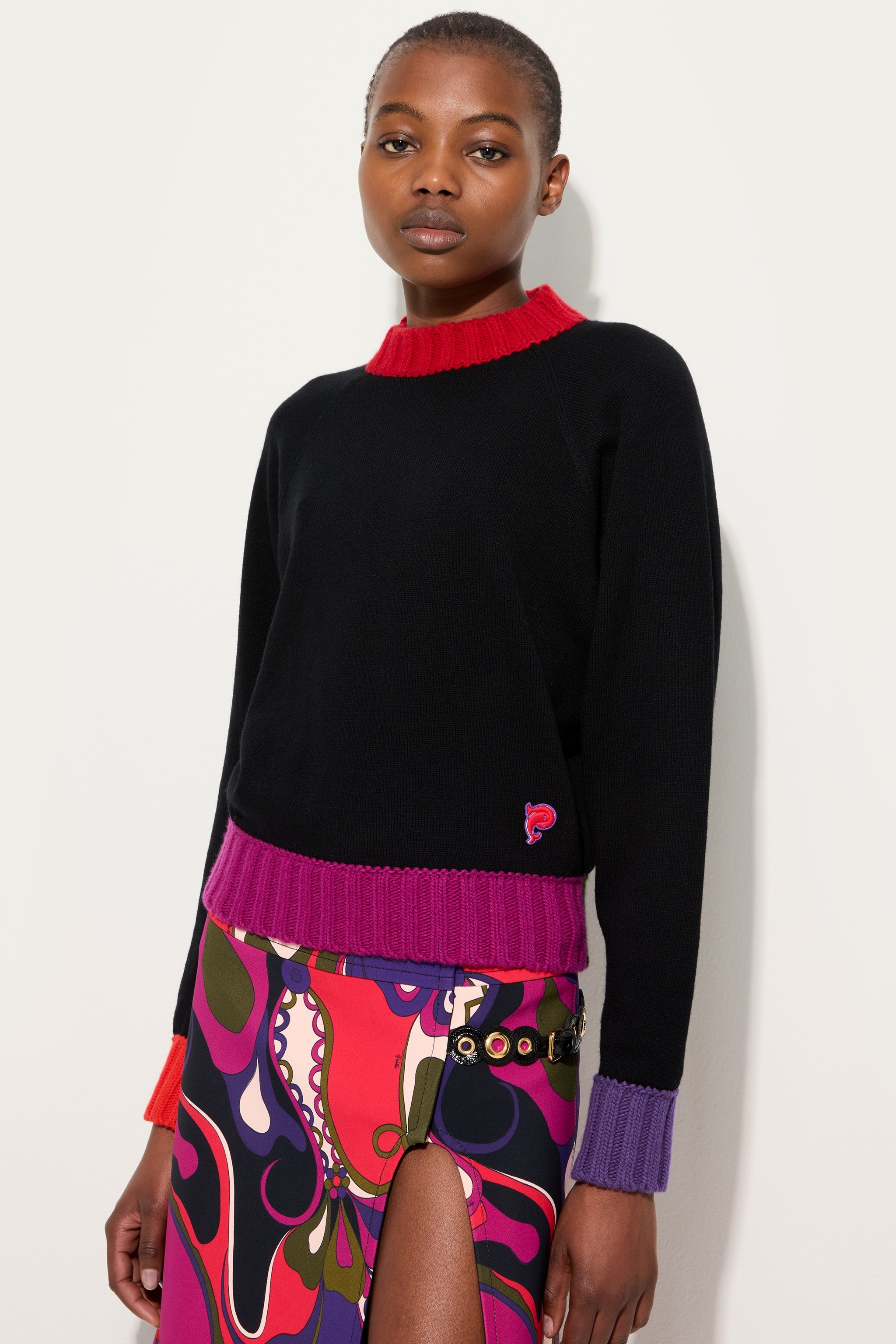 Sweater with Color Block Details – PUCCI Online Store