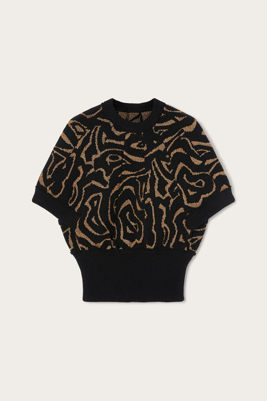 Jacquard Lurex Top with Labirinto Pattern