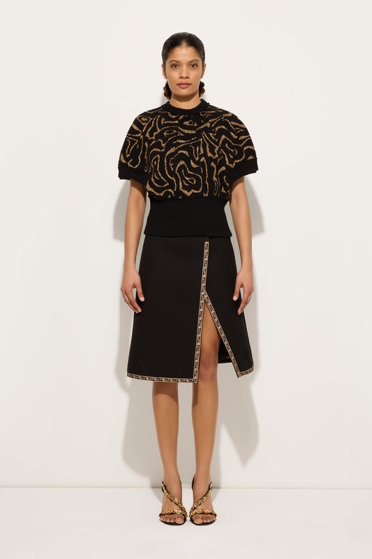 Jacquard Lurex Top with Labirinto Pattern
