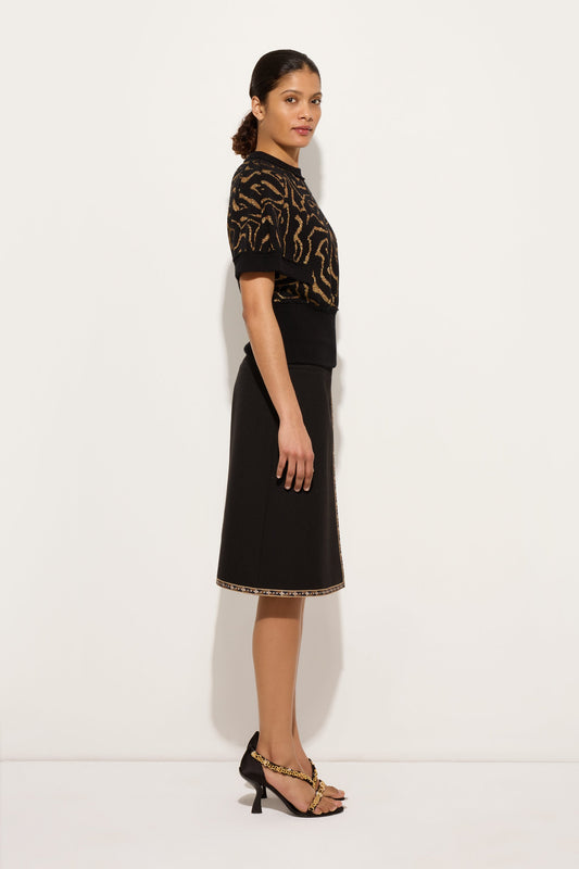 Jacquard Lurex Top with Labirinto Pattern