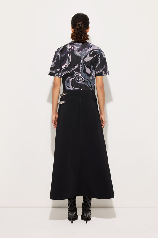 Orchidee Print Oversized Wool T-shirt